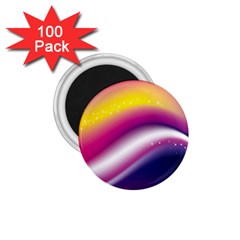 Rainbow Space Red Pink Purple Blue Yellow White Star 1 75  Magnets (100 Pack)  by Mariart