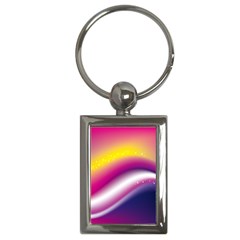 Rainbow Space Red Pink Purple Blue Yellow White Star Key Chains (rectangle)  by Mariart