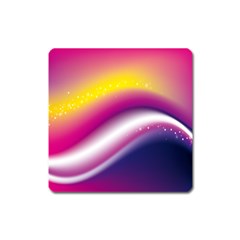 Rainbow Space Red Pink Purple Blue Yellow White Star Square Magnet by Mariart