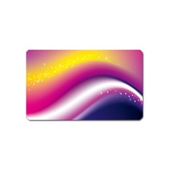 Rainbow Space Red Pink Purple Blue Yellow White Star Magnet (name Card) by Mariart