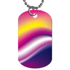 Rainbow Space Red Pink Purple Blue Yellow White Star Dog Tag (one Side) by Mariart