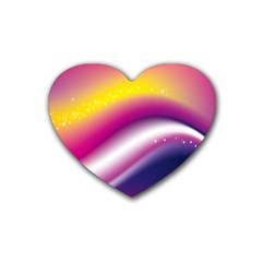 Rainbow Space Red Pink Purple Blue Yellow White Star Heart Coaster (4 Pack)  by Mariart