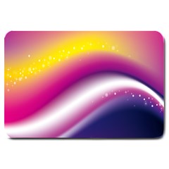 Rainbow Space Red Pink Purple Blue Yellow White Star Large Doormat  by Mariart