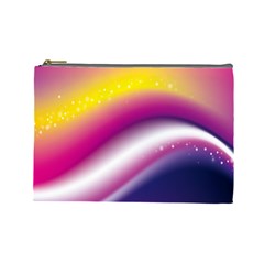 Rainbow Space Red Pink Purple Blue Yellow White Star Cosmetic Bag (large)  by Mariart