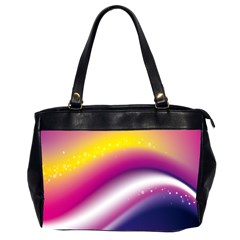 Rainbow Space Red Pink Purple Blue Yellow White Star Office Handbags (2 Sides)  by Mariart