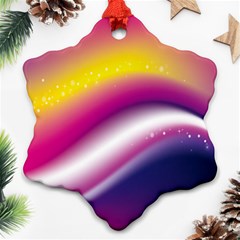 Rainbow Space Red Pink Purple Blue Yellow White Star Ornament (snowflake) by Mariart