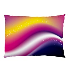 Rainbow Space Red Pink Purple Blue Yellow White Star Pillow Case (two Sides) by Mariart