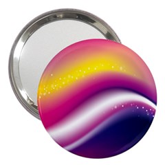 Rainbow Space Red Pink Purple Blue Yellow White Star 3  Handbag Mirrors by Mariart