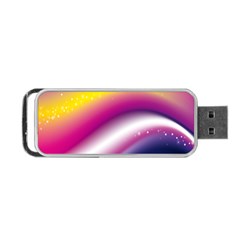 Rainbow Space Red Pink Purple Blue Yellow White Star Portable Usb Flash (two Sides) by Mariart