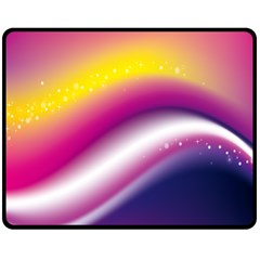 Rainbow Space Red Pink Purple Blue Yellow White Star Double Sided Fleece Blanket (medium)  by Mariart