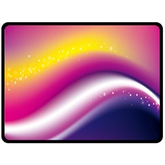 Rainbow Space Red Pink Purple Blue Yellow White Star Double Sided Fleece Blanket (large)  by Mariart