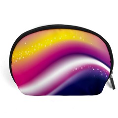 Rainbow Space Red Pink Purple Blue Yellow White Star Accessory Pouches (large)  by Mariart