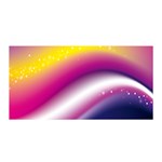 Rainbow Space Red Pink Purple Blue Yellow White Star Satin Wrap Front