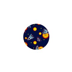 Rocket Ufo Moon Star Space Planet Blue Circle 1  Mini Magnets by Mariart