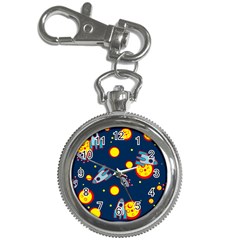 Rocket Ufo Moon Star Space Planet Blue Circle Key Chain Watches by Mariart