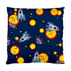 Rocket Ufo Moon Star Space Planet Blue Circle Standard Cushion Case (one Side) by Mariart