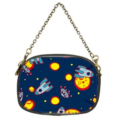 Rocket Ufo Moon Star Space Planet Blue Circle Chain Purses (two Sides)  by Mariart