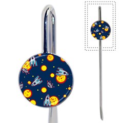 Rocket Ufo Moon Star Space Planet Blue Circle Book Mark by Mariart