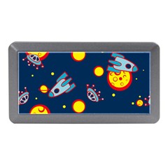 Rocket Ufo Moon Star Space Planet Blue Circle Memory Card Reader (mini) by Mariart