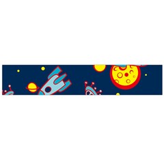 Rocket Ufo Moon Star Space Planet Blue Circle Flano Scarf (large) by Mariart