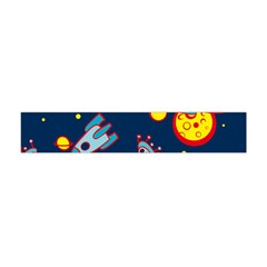 Rocket Ufo Moon Star Space Planet Blue Circle Flano Scarf (mini) by Mariart