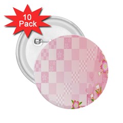 Sakura Flower Floral Pink Star Plaid Wave Chevron 2 25  Buttons (10 Pack) 