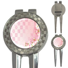 Sakura Flower Floral Pink Star Plaid Wave Chevron 3-in-1 Golf Divots by Mariart