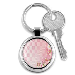 Sakura Flower Floral Pink Star Plaid Wave Chevron Key Chains (round)  by Mariart