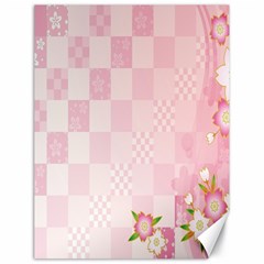 Sakura Flower Floral Pink Star Plaid Wave Chevron Canvas 18  X 24   by Mariart