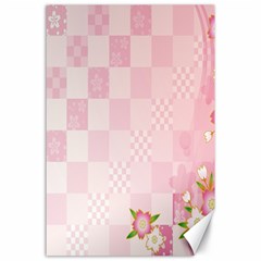 Sakura Flower Floral Pink Star Plaid Wave Chevron Canvas 24  X 36  by Mariart