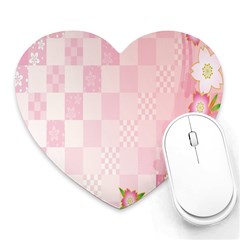 Sakura Flower Floral Pink Star Plaid Wave Chevron Heart Mousepads by Mariart