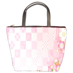 Sakura Flower Floral Pink Star Plaid Wave Chevron Bucket Bags by Mariart