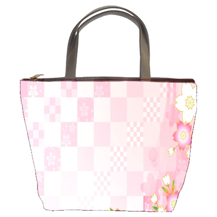 Sakura Flower Floral Pink Star Plaid Wave Chevron Bucket Bags