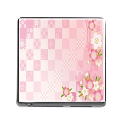 Sakura Flower Floral Pink Star Plaid Wave Chevron Memory Card Reader (square) by Mariart