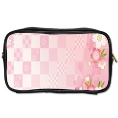 Sakura Flower Floral Pink Star Plaid Wave Chevron Toiletries Bags 2-side