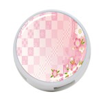 Sakura Flower Floral Pink Star Plaid Wave Chevron 4-Port USB Hub (Two Sides)  Front