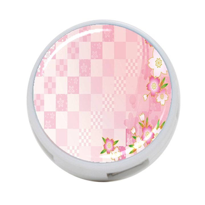 Sakura Flower Floral Pink Star Plaid Wave Chevron 4-Port USB Hub (Two Sides) 