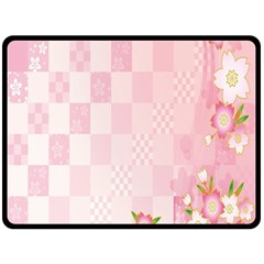 Sakura Flower Floral Pink Star Plaid Wave Chevron Fleece Blanket (large)  by Mariart