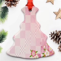 Sakura Flower Floral Pink Star Plaid Wave Chevron Ornament (christmas Tree)  by Mariart