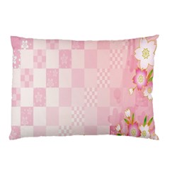 Sakura Flower Floral Pink Star Plaid Wave Chevron Pillow Case (two Sides) by Mariart