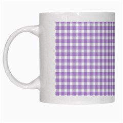 Plaid Purple White Line White Mugs by Mariart