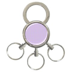 Plaid Purple White Line 3-ring Key Chains by Mariart