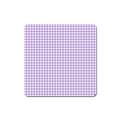 Plaid Purple White Line Square Magnet by Mariart