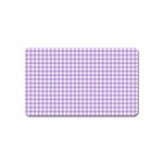 Plaid Purple White Line Magnet (Name Card) Front