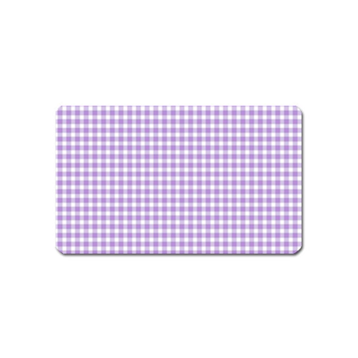 Plaid Purple White Line Magnet (Name Card)