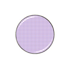 Plaid Purple White Line Hat Clip Ball Marker (10 Pack) by Mariart