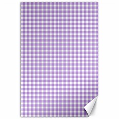 Plaid Purple White Line Canvas 20  X 30   by Mariart