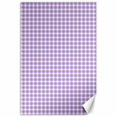 Plaid Purple White Line Canvas 24  X 36  by Mariart