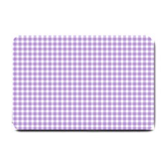 Plaid Purple White Line Small Doormat  by Mariart