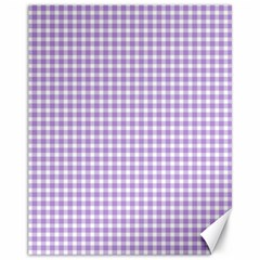 Plaid Purple White Line Canvas 11  X 14   by Mariart